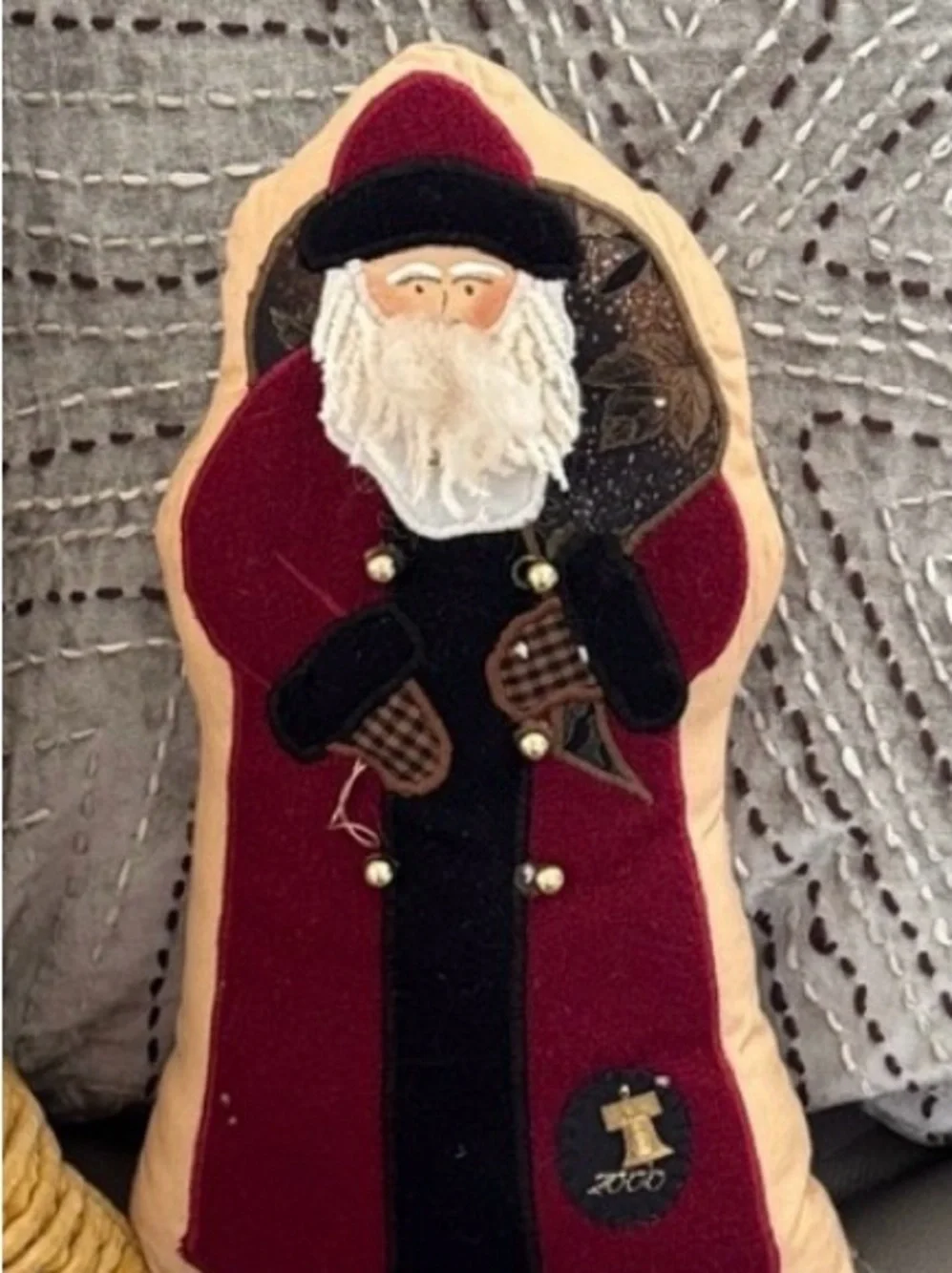 Limited edition Artisan Patti Christmas 1999 Santa Decor Pillow numbered 6/150